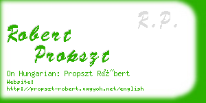 robert propszt business card